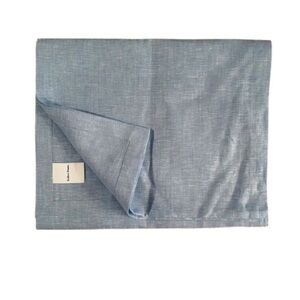 Solino Home Table Runner in Chambray Blue 100% Linen 92” x 14.5” Shabby Chic